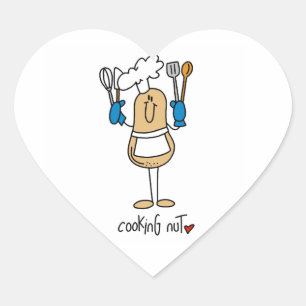 Adesivo Coração Camisetas e Presentes de Noz de Cozinha