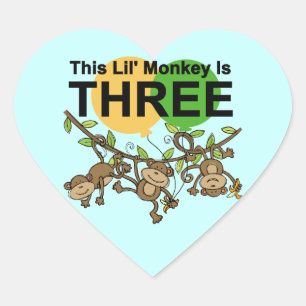 Adesivo Coração Camisetas e presentes para aniversário de 3 anos d