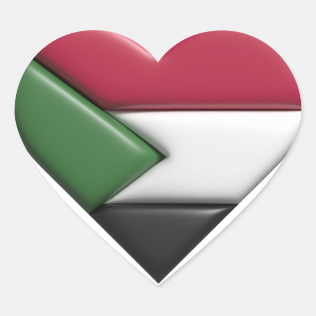 Adesivo Coração Camisola Palestina, Palestina LIVRE, Civil Humana (Frente)