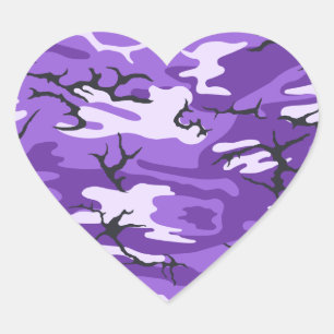 Adesivo Coração Camo Roxo
