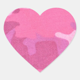 Adesivo Coração Camuflagem Rosa Padrão Militar Destino da Paz