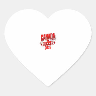 Adesivo Coração Canada Soccer 2026 Futebol Bold País Tipografia