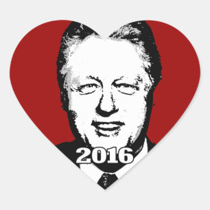 Adesivo Coração Candidato 2016 de Bill Clinton