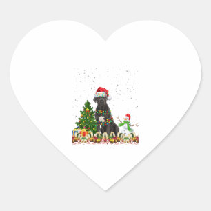 Adesivo Coração Cane Corso Cachorro Papai Noel Cachorro de Natal Á