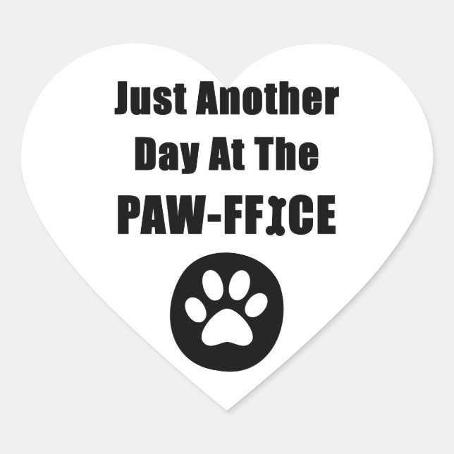 Adesivo Coração Canhão De Cachorro Bonito Pun Apenas Mais Um Dia N (Frente)