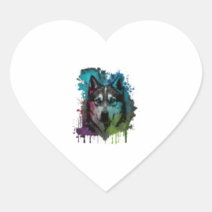 Adesivo Coração Cão rouco