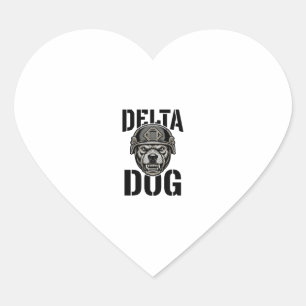 Adesivo Coração Capacete Bulldog Delta Dog Design de Gravura Vinta
