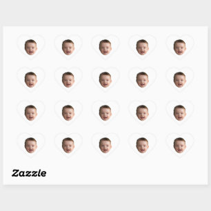 Adesivo Coração Cara de bebê personalizada, fotografia personaliza