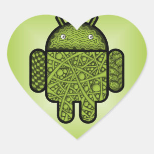 Adesivo Coração Caráter de porta de bolhas para o robô Android™