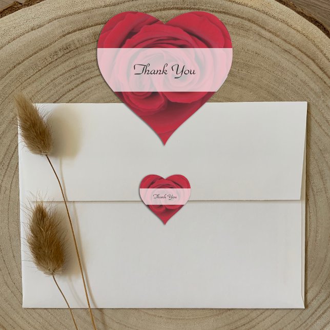 Adesivo Coração Cardíaco Obrigado, Stickers — Rosa vermelha (Criador carregado)