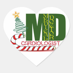 ADESIVO CORAÇÃO CARDIÓLOGO FELIZ DE NATAL DO MÉDICO