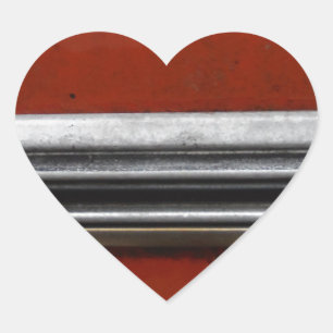 Adesivo Coração Carro vintage de Jardim Lixo, Tinta Velha Vermelha