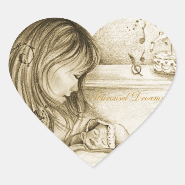 Adesivo Coração Carrossel Dreams Heart Stickers (Frente)