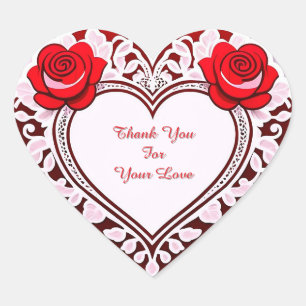 Adesivo Coração Cartão de Coração de Renda Delicada