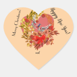 Adesivo Coração Cartão de Natal!