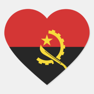 Adesivo Coração Cartaz de Sinalizador Angola