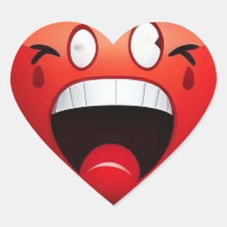 Adesivo Coração Cartazes assustados emoji