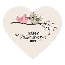 Cartoon Bonito Aves no Dia do Namorados