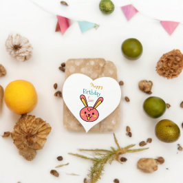 Adesivo Coração Cartoon Coelho da Páscoa de Coelho