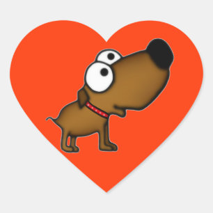 Adesivo Coração Cartoon Puppy