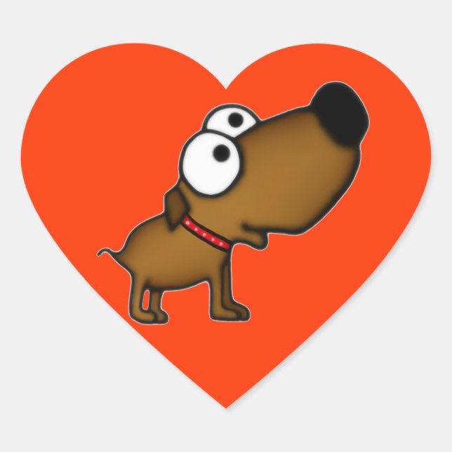 Adesivo Coração Cartoon Puppy (Frente)