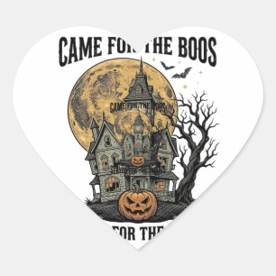 Adesivo Coração Casa Assombrada Halloween Gravura Vintage Spooky T
