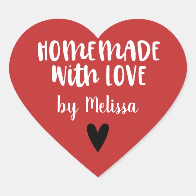 Adesivo Coração Casa Branca Personalizada Com Amor (Frente)