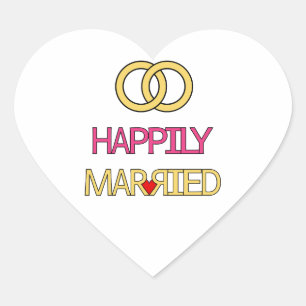 Adesivo Coração Casados Felizes