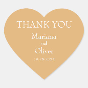 Adesivo Coração Casamento Amarelo Minimalista da Fronteira Moderna