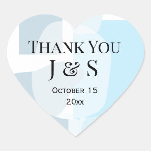 Adesivo Coração Casamento Artístico Minimalista Azul-Abstrato Mode