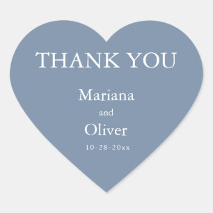 Adesivo Coração Casamento Azul Clássico