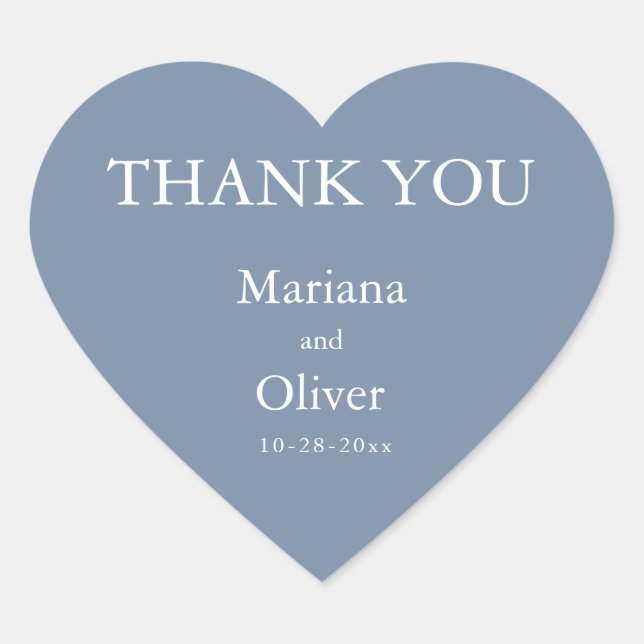 Adesivo Coração Casamento Azul Clássico (Frente)