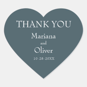 Adesivo Coração Casamento Azul da Fronteira Moderna Minimalista