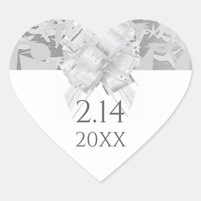 Adesivo Coração Casamento/Celebração/Férias (Frente)