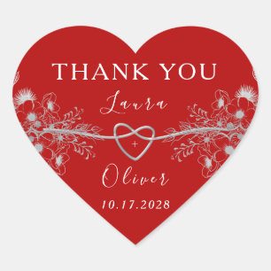 Adesivo Coração Casamento Coração Vermelho