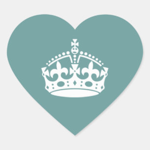 Adesivo Coração Casamento da coroa de Tudor