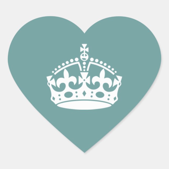 Adesivo Coração Casamento da Coroa Tudor (Frente)