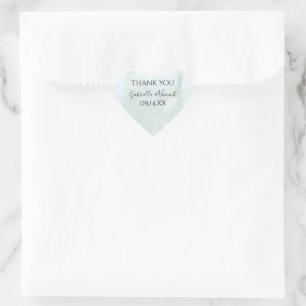 Adesivo Coração Casamento De Cristal Azul Claro Obrigado Marca De
