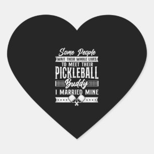Adesivo Coração Casamento de Esposa do Marido de Pickleball