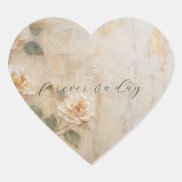 Adesivo Coração Casamento de Rosas Cream Peach