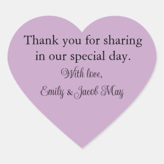 Adesivo Coração Casamento Lilac Personalizado