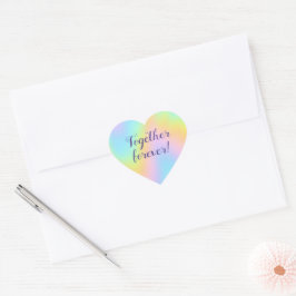 Adesivo Coração Casamento magnífico do Pastel Rainbow