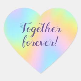 Adesivo Coração Casamento magnífico do Pastel Rainbow