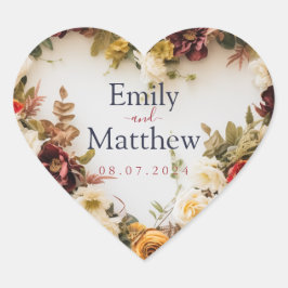 Adesivo Coração Casamento outono
