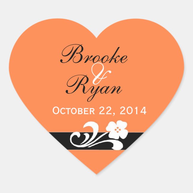 Adesivo Coração Casamento outono Heart Sticker (Frente)