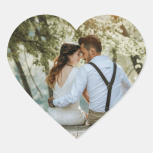 Adesivo Coração Casamento Personalizado de Fotos