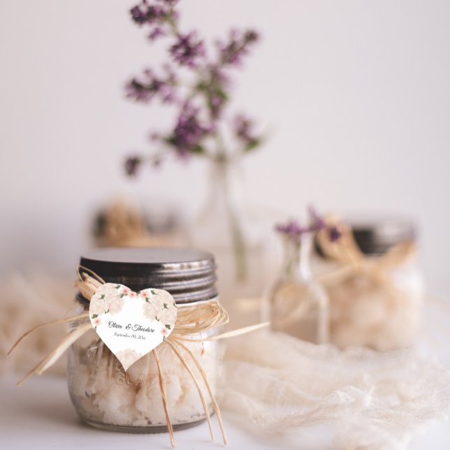 Adesivo Coração Casamento Romântico de Flor Rosa-Rosa-Rosa-Esmagad (Criador carregado)