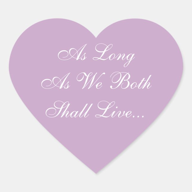 Adesivo Coração Casamentos Convidam Lilac (Frente)