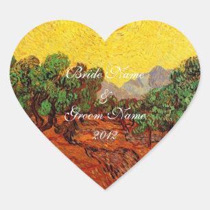 Adesivo Coração Casamentos,Vincent van Gogh Oliveiras
