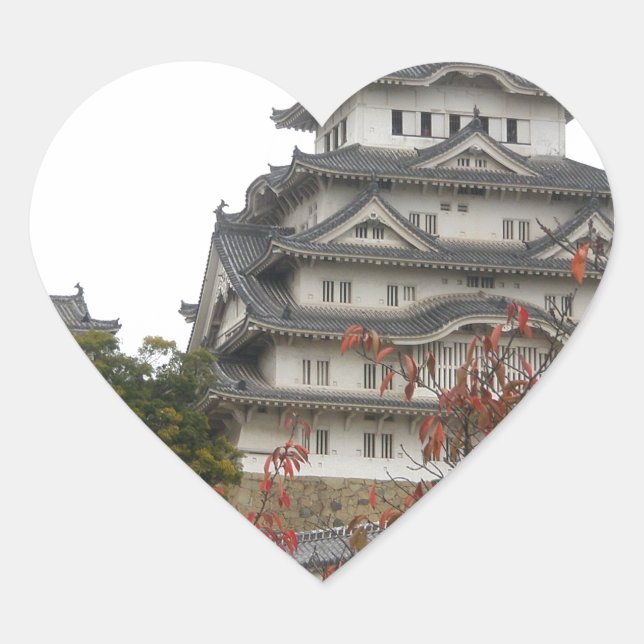 Adesivo Coração Castelo de viagem Himeji (Frente)